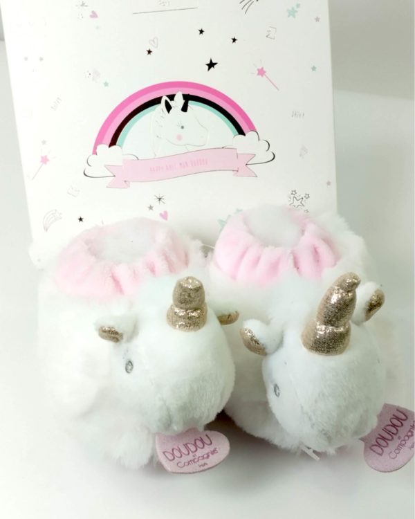 chaussons licorne doudou et compagnie personnalisées